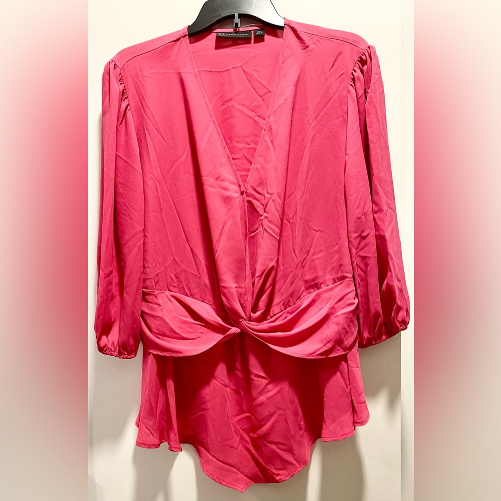 New York & Company Sheer Pink Top